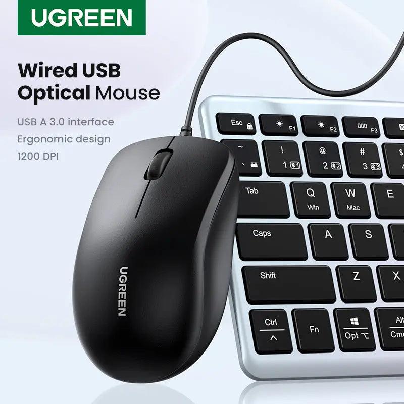 GREEN USB Wired Optical Mouse 3 Button 1200DPI 1.5M Cable Computer Mouse Laptop Desktop PC Gaming Office Mouse 90789