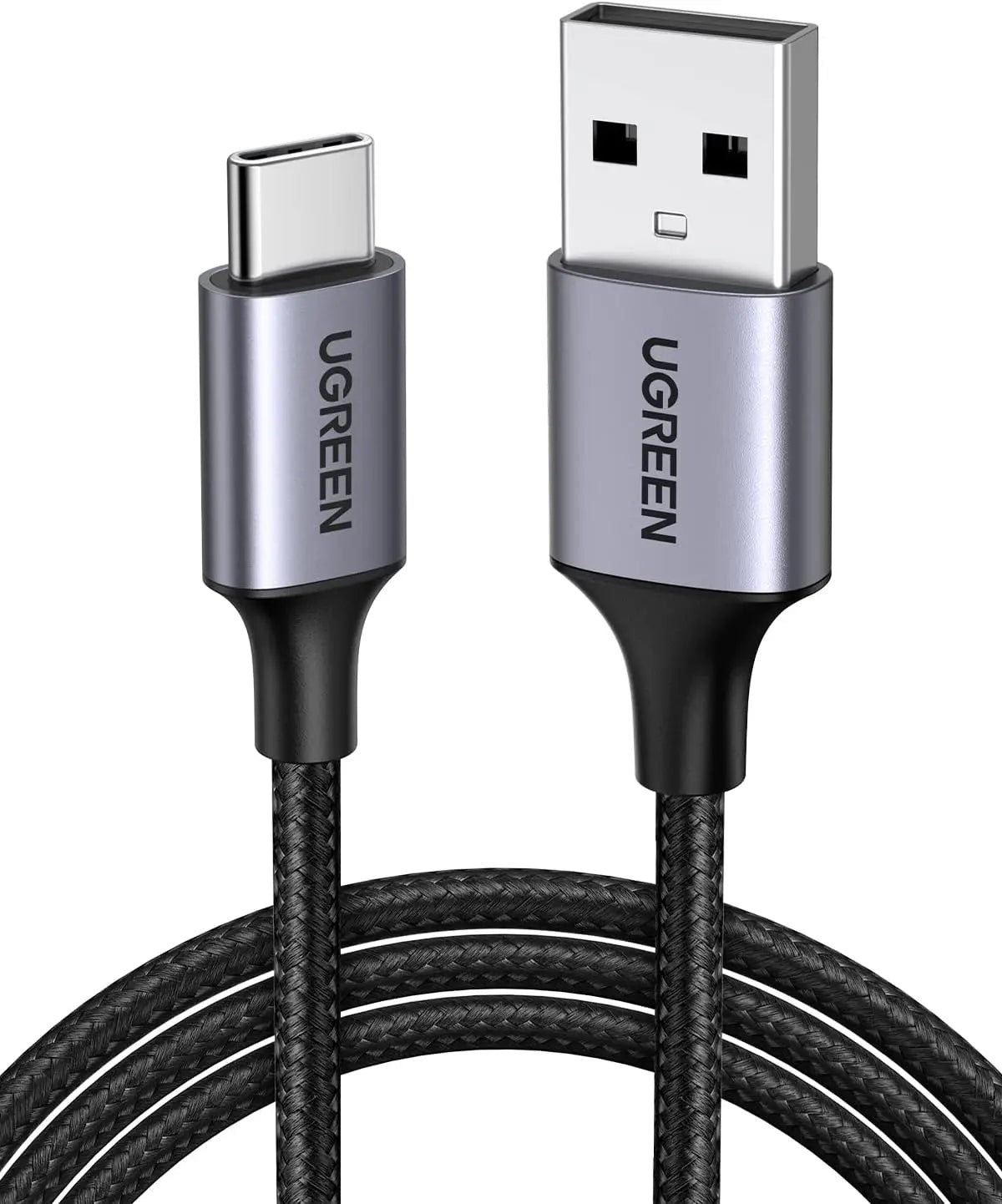 UGREEN 0.25M USB-A 2.0 to USB-C Cable Male to Male Nickel Plated Aluminum Shell Braided Charging Data Sync (60124)