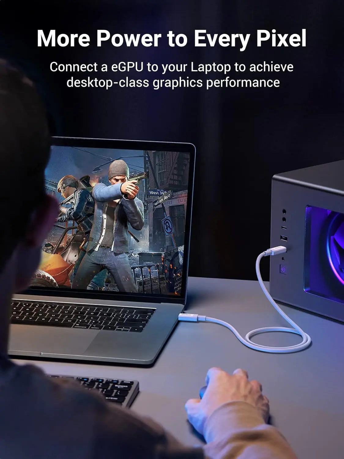 UGREEN 0.8M USB 4.0 Cable 100W USB C to USB C 40Gbps Data Transfer 8K Video PD Fast Charging MacBook iPad Dell XPS (40113)