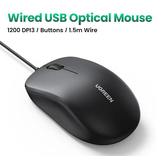 GREEN USB Wired Optical Mouse 3 Button 1200DPI 1.5M Cable Computer Mouse Laptop Desktop PC Gaming Office Mouse 90789