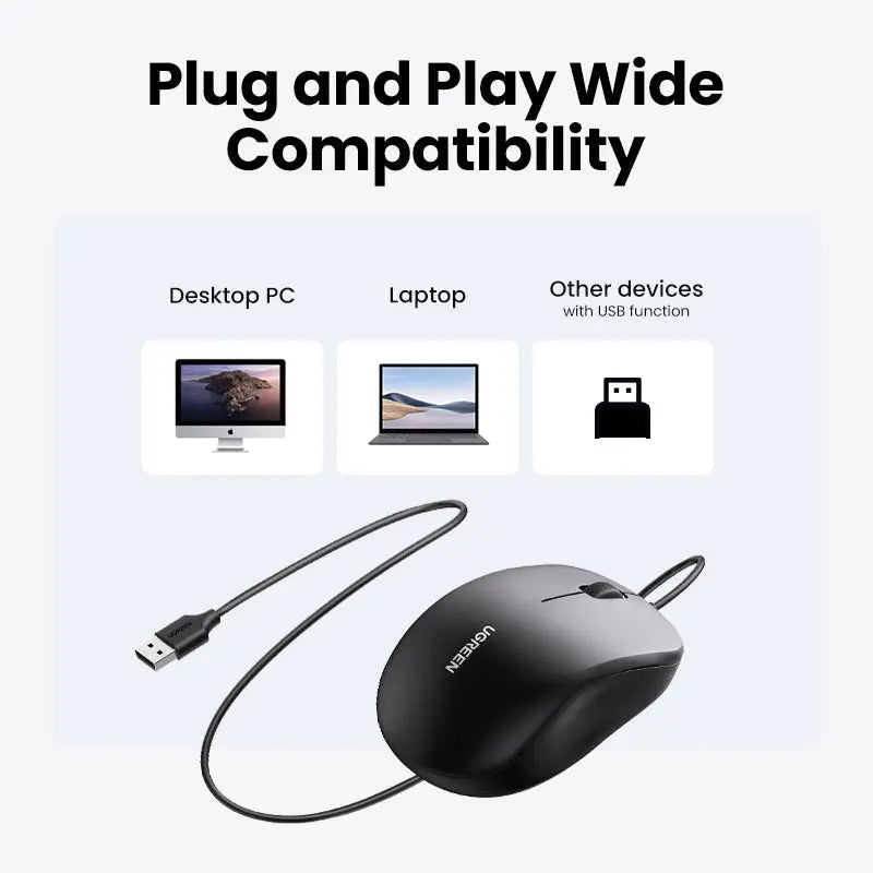 GREEN USB Wired Optical Mouse 3 Button 1200DPI 1.5M Cable Computer Mouse Laptop Desktop PC Gaming Office Mouse 90789